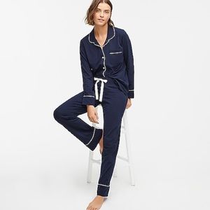 NWT J.Crew Navy Long sleeve cotton pajama set